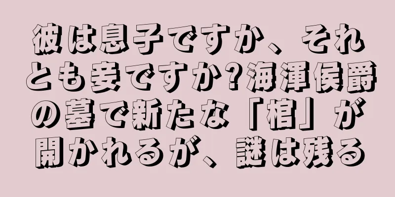 彼は息子ですか、それとも妾ですか?海渾侯爵の墓で新たな「棺」が開かれるが、謎は残る
