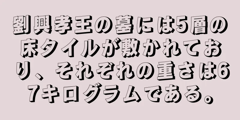 劉興孝王の墓には5層の床タイルが敷かれており、それぞれの重さは67キログラムである。