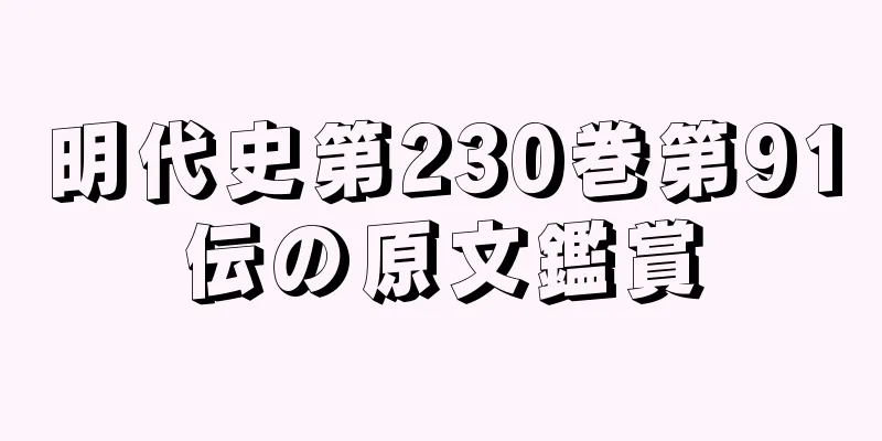 明代史第230巻第91伝の原文鑑賞