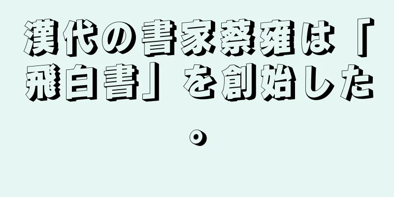漢代の書家蔡雍は「飛白書」を創始した。