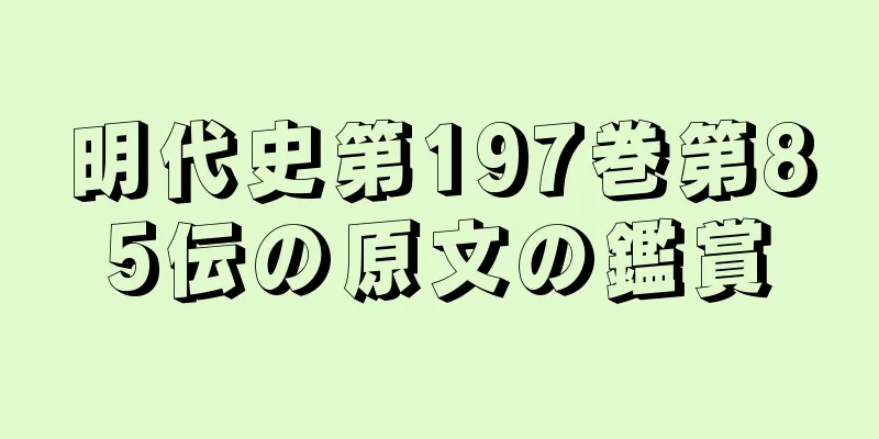 明代史第197巻第85伝の原文の鑑賞