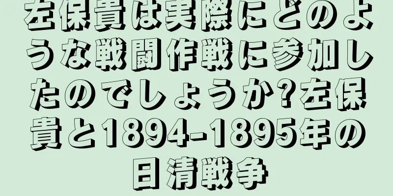 左保貴は実際にどのような戦闘作戦に参加したのでしょうか?左保貴と1894-1895年の日清戦争