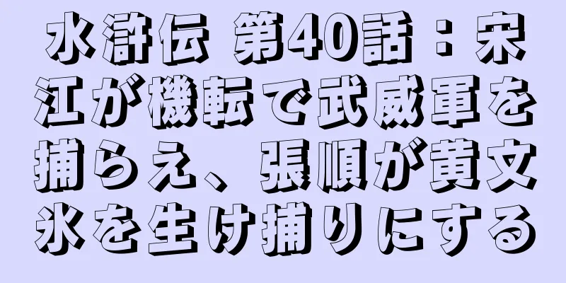 水滸伝 第40話：宋江が機転で武威軍を捕らえ、張順が黄文氷を生け捕りにする