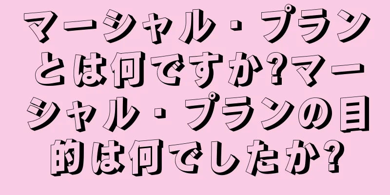 マーシャル・プランとは何ですか?マーシャル・プランの目的は何でしたか?