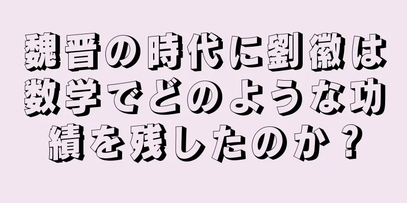 魏晋の時代に劉徽は数学でどのような功績を残したのか？