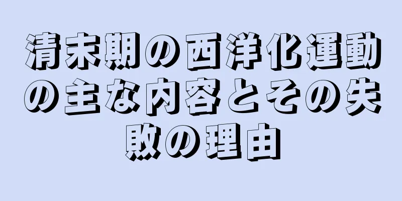 清末期の西洋化運動の主な内容とその失敗の理由
