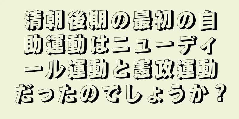 清朝後期の最初の自助運動はニューディール運動と憲政運動だったのでしょうか？