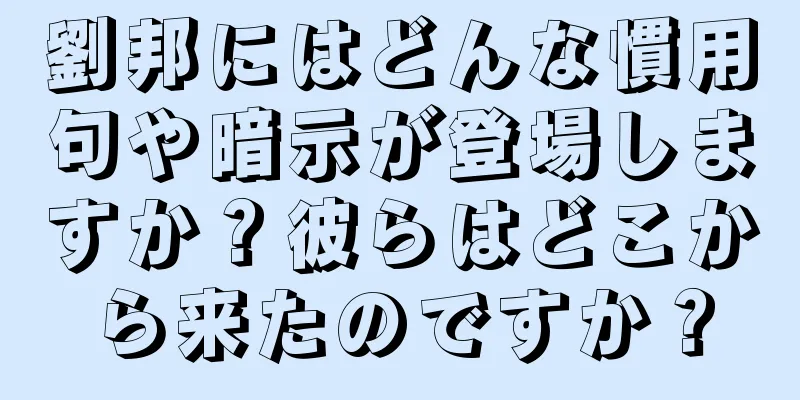 劉邦にはどんな慣用句や暗示が登場しますか？彼らはどこから来たのですか？