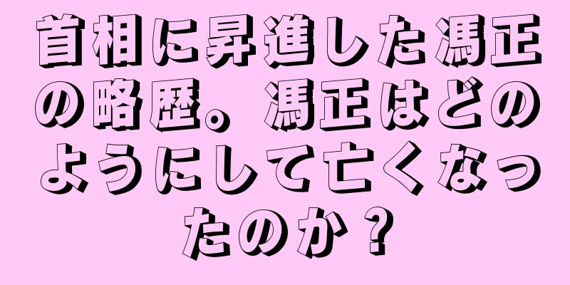 首相に昇進した馮正の略歴。馮正はどのようにして亡くなったのか？