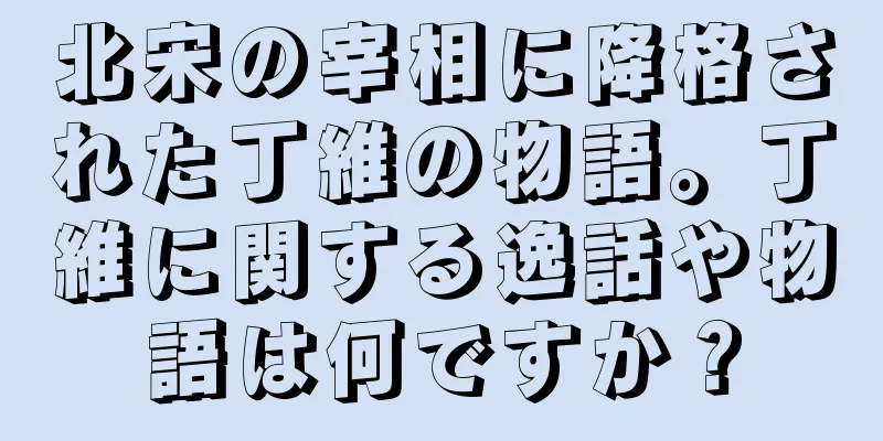 北宋の宰相に降格された丁維の物語。丁維に関する逸話や物語は何ですか？