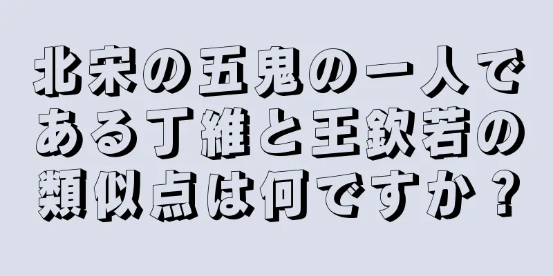 北宋の五鬼の一人である丁維と王欽若の類似点は何ですか？