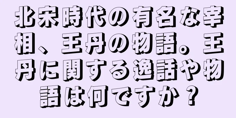 北宋時代の有名な宰相、王丹の物語。王丹に関する逸話や物語は何ですか？