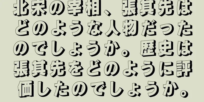北宋の宰相、張其先はどのような人物だったのでしょうか。歴史は張其先をどのように評価したのでしょうか。
