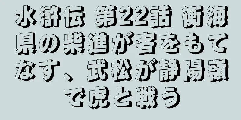 水滸伝 第22話 衡海県の柴進が客をもてなす、武松が静陽嶺で虎と戦う