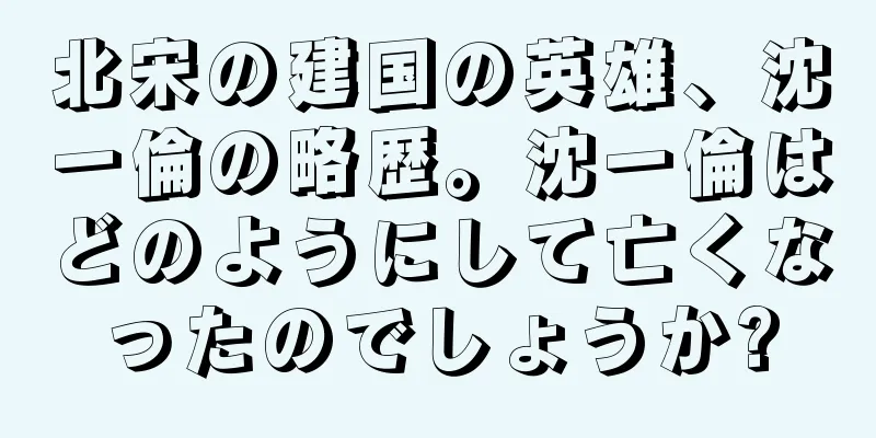 北宋の建国の英雄、沈一倫の略歴。沈一倫はどのようにして亡くなったのでしょうか?