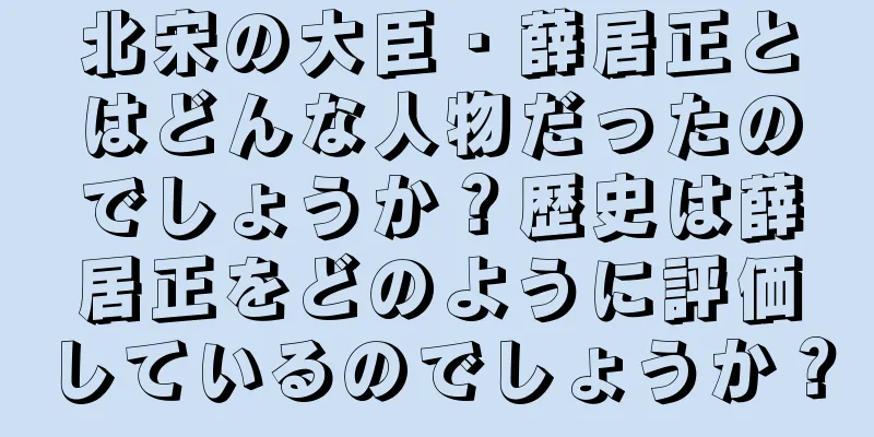 北宋の大臣・薛居正とはどんな人物だったのでしょうか？歴史は薛居正をどのように評価しているのでしょうか？