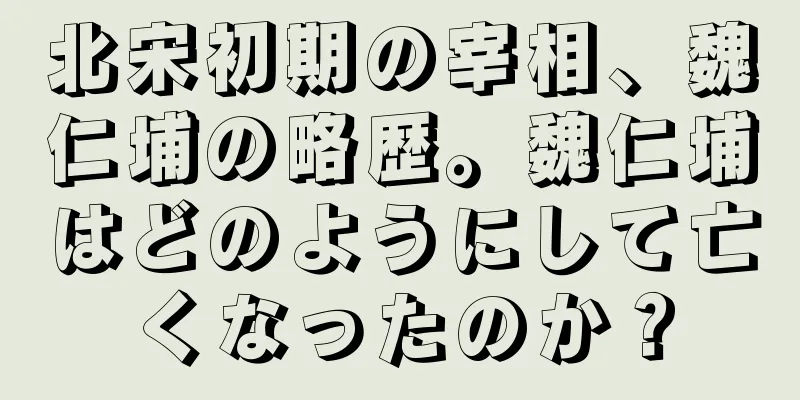 北宋初期の宰相、魏仁埔の略歴。魏仁埔はどのようにして亡くなったのか？