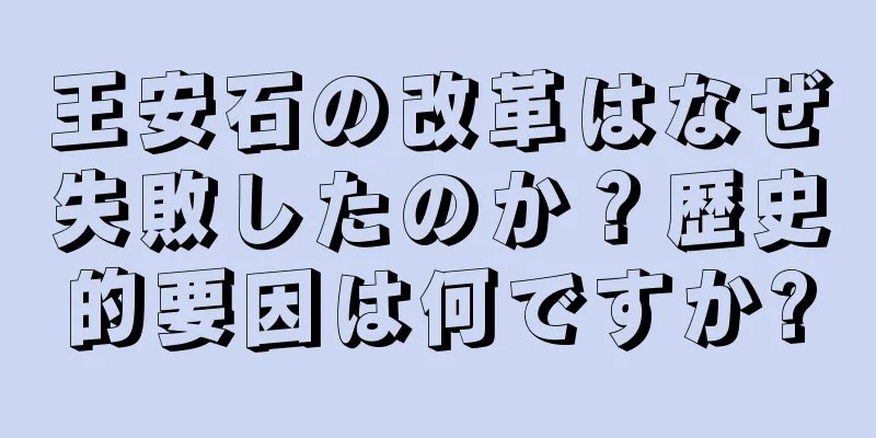 王安石の改革はなぜ失敗したのか？歴史的要因は何ですか?