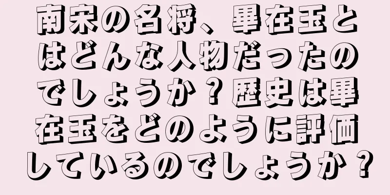南宋の名将、畢在玉とはどんな人物だったのでしょうか？歴史は畢在玉をどのように評価しているのでしょうか？