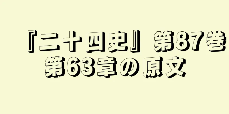 『二十四史』第87巻第63章の原文