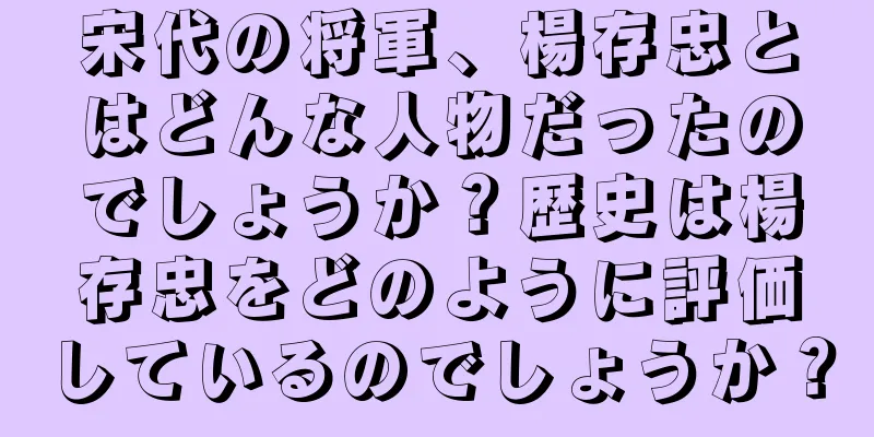 宋代の将軍、楊存忠とはどんな人物だったのでしょうか？歴史は楊存忠をどのように評価しているのでしょうか？