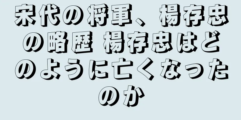 宋代の将軍、楊存忠の略歴 楊存忠はどのように亡くなったのか