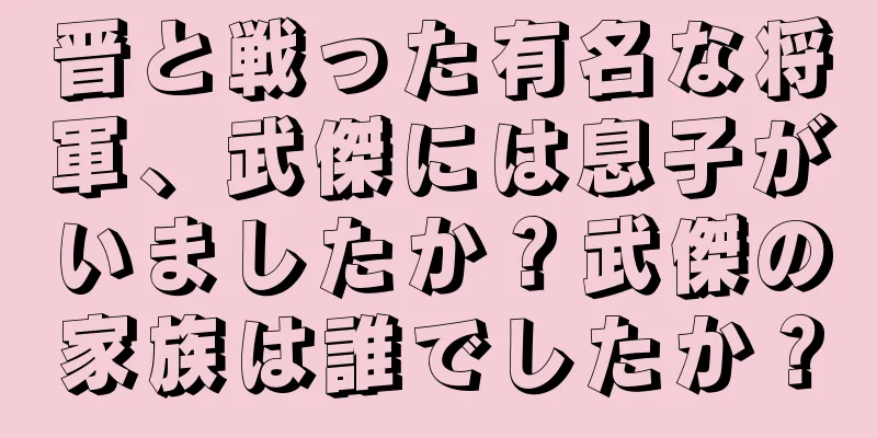 晋と戦った有名な将軍、武傑には息子がいましたか？武傑の家族は誰でしたか？