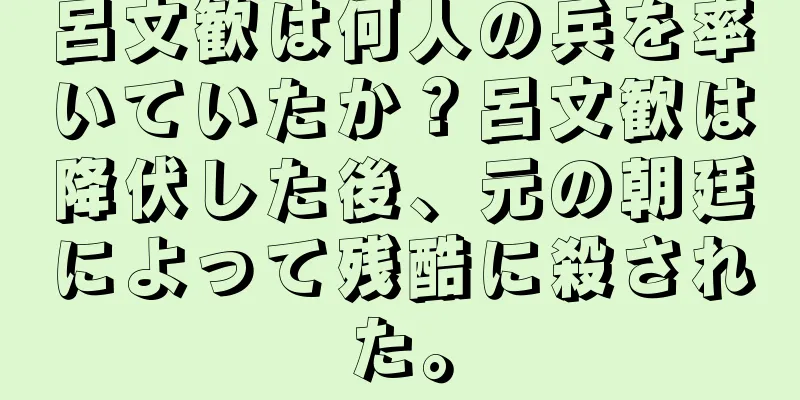 呂文歓は何人の兵を率いていたか？呂文歓は降伏した後、元の朝廷によって残酷に殺された。