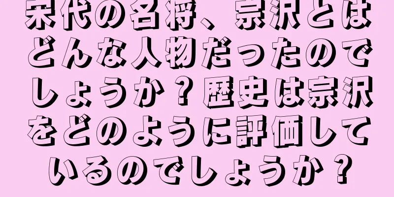 宋代の名将、宗沢とはどんな人物だったのでしょうか？歴史は宗沢をどのように評価しているのでしょうか？