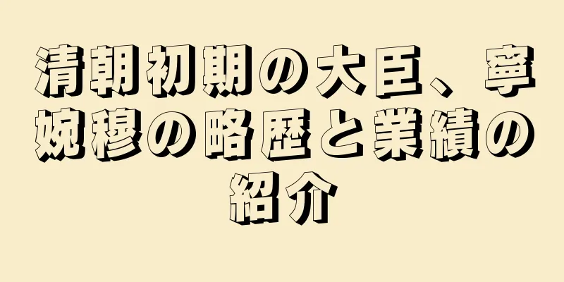 清朝初期の大臣、寧婉穆の略歴と業績の紹介