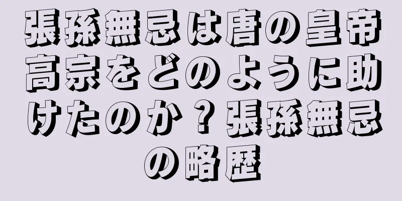 張孫無忌は唐の皇帝高宗をどのように助けたのか？張孫無忌の略歴