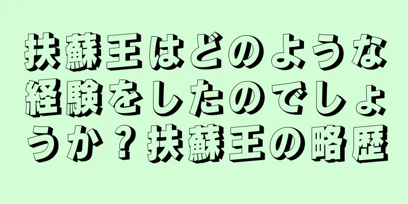 扶蘇王はどのような経験をしたのでしょうか？扶蘇王の略歴