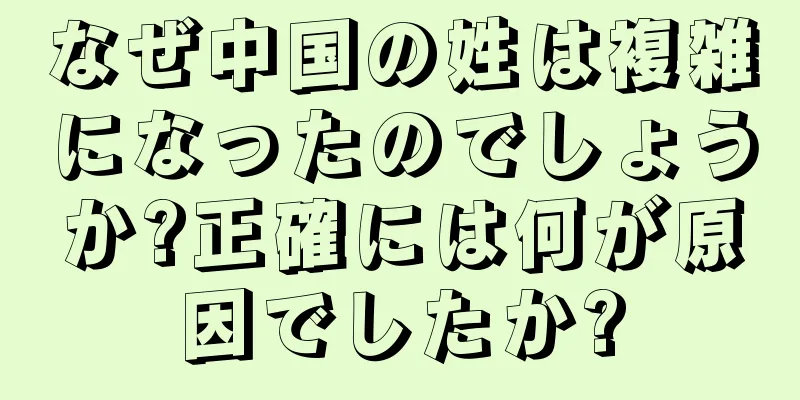 なぜ中国の姓は複雑になったのでしょうか?正確には何が原因でしたか?