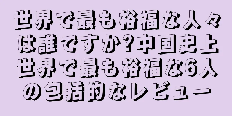 世界で最も裕福な人々は誰ですか?中国史上世界で最も裕福な6人の包括的なレビュー