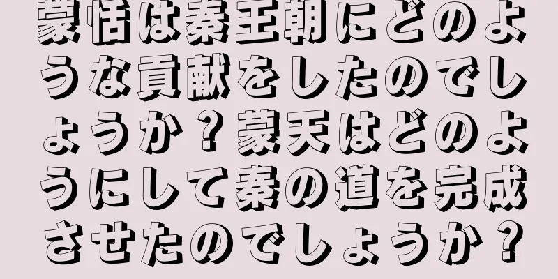 蒙恬は秦王朝にどのような貢献をしたのでしょうか？蒙天はどのようにして秦の道を完成させたのでしょうか？