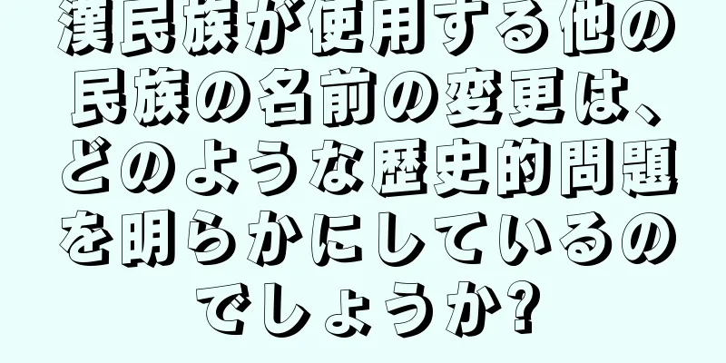 漢民族が使用する他の民族の名前の変更は、どのような歴史的問題を明らかにしているのでしょうか?