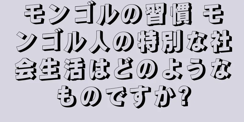モンゴルの習慣 モンゴル人の特別な社会生活はどのようなものですか?