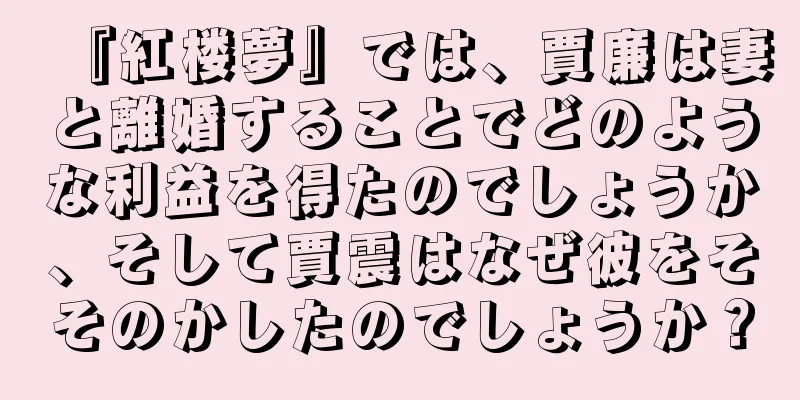 『紅楼夢』では、賈廉は妻と離婚することでどのような利益を得たのでしょうか、そして賈震はなぜ彼をそそのかしたのでしょうか？