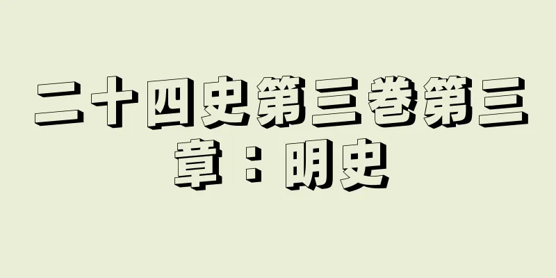 二十四史第三巻第三章：明史