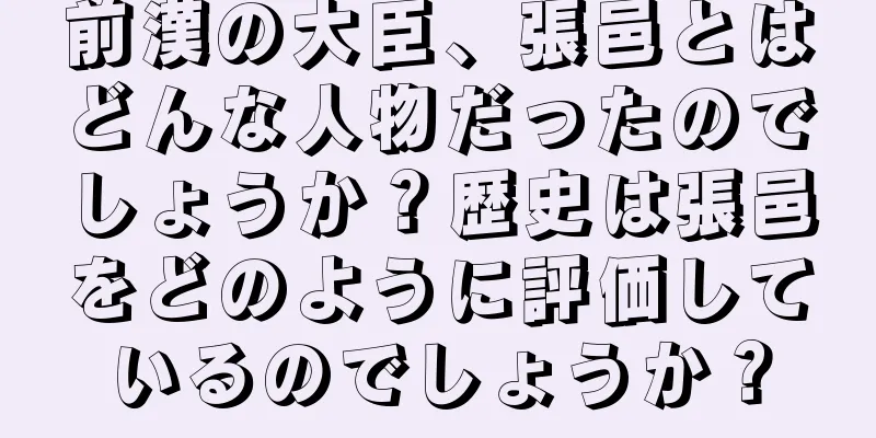 前漢の大臣、張邑とはどんな人物だったのでしょうか？歴史は張邑をどのように評価しているのでしょうか？