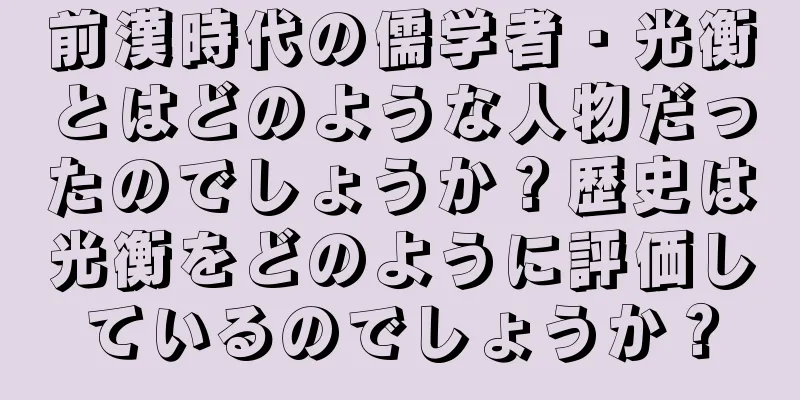前漢時代の儒学者・光衡とはどのような人物だったのでしょうか？歴史は光衡をどのように評価しているのでしょうか？