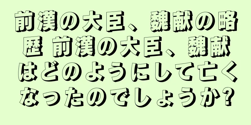 前漢の大臣、魏献の略歴 前漢の大臣、魏献はどのようにして亡くなったのでしょうか?