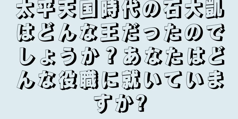 太平天国時代の石大凱はどんな王だったのでしょうか？あなたはどんな役職に就いていますか?