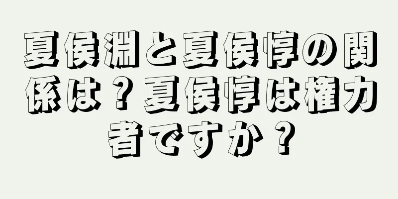 夏侯淵と夏侯惇の関係は？夏侯惇は権力者ですか？