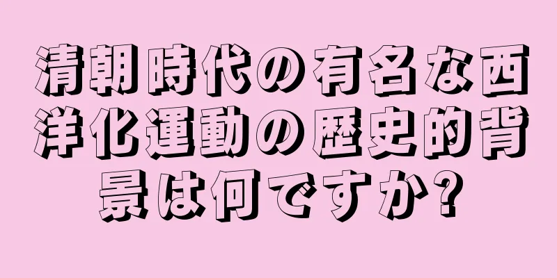 清朝時代の有名な西洋化運動の歴史的背景は何ですか?