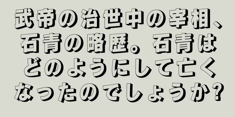 武帝の治世中の宰相、石青の略歴。石青はどのようにして亡くなったのでしょうか?