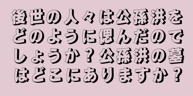 後世の人々は公孫洪をどのように偲んだのでしょうか？公孫洪の墓はどこにありますか？