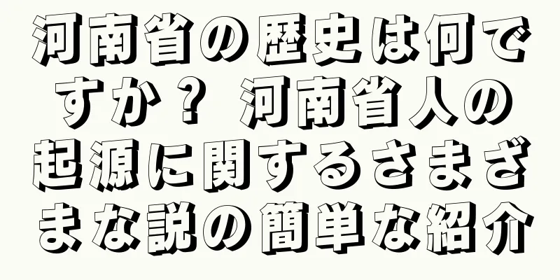 河南省の歴史は何ですか？ 河南省人の起源に関するさまざまな説の簡単な紹介