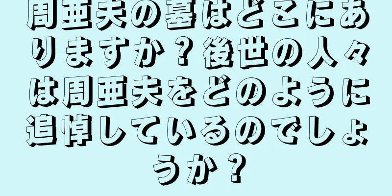 周亜夫の墓はどこにありますか？後世の人々は周亜夫をどのように追悼しているのでしょうか？