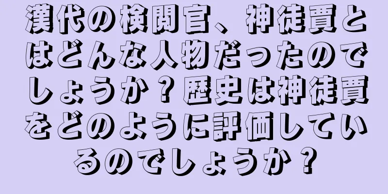 漢代の検閲官、神徒賈とはどんな人物だったのでしょうか？歴史は神徒賈をどのように評価しているのでしょうか？